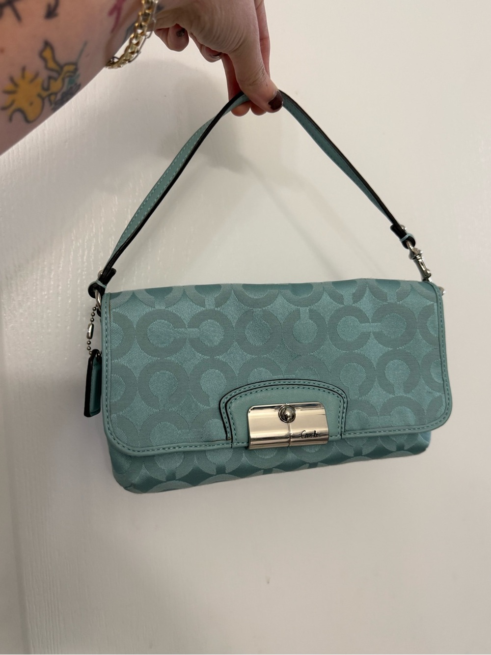 Coach Ashley OP Art  Signature Pattern Shoulder Mini Bag